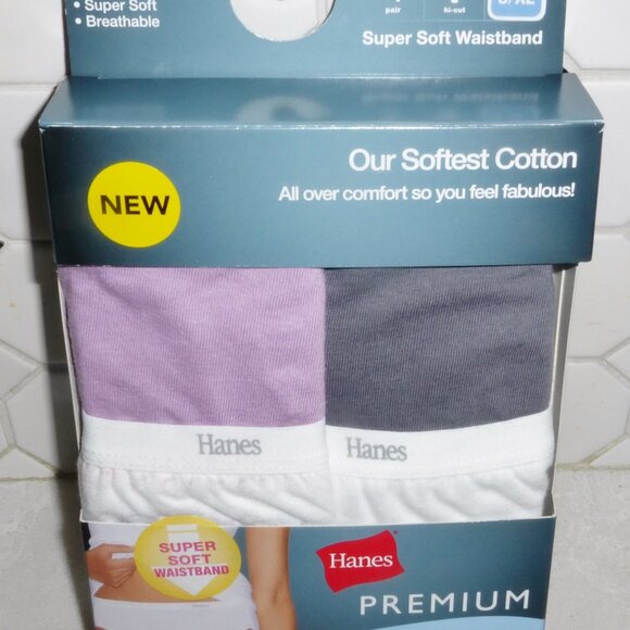 3 packs of 4 NEW Hanes Premium Comfort Hi-Cuts Panties size 8/XL Tagless - Picture 2 of 4